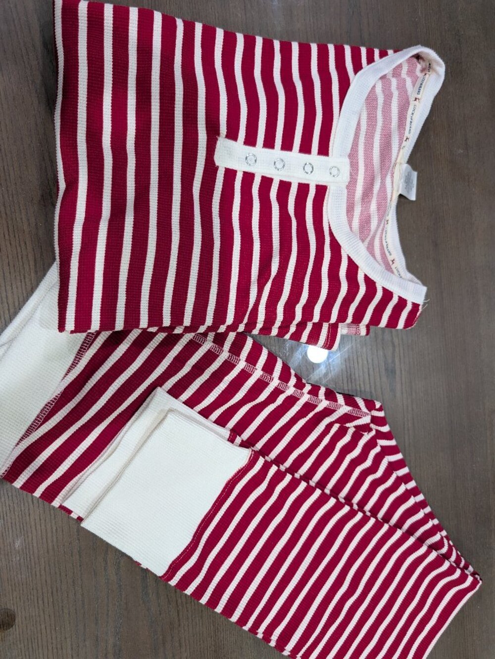 Lucky brand red striped Christmas holiday base layer set